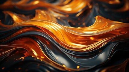 Hyper realistic photography, Abstract hypnotic illusion of silver lava over gold colors. Generative AI