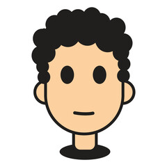 Character with hair style. Vector of boy or man character face with hair style.