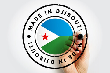 Made in Djibouti text emblem stamp, concept background