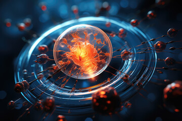 A team of scientists developing nanobots capable of repairing damaged tissues, ai generated.