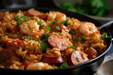 Homemade Jambalaya: Spicy Andouille Sausage, Succulent Shrimp, Southern Creole Flavors