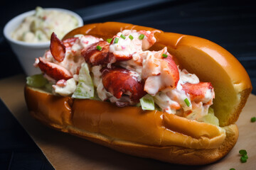 Lobster Roll with Homemade Tartar Sauce, Crispy Bacon, and Pickles: An Indulgent Sandwich for a Mouthwatering Seafood Experience