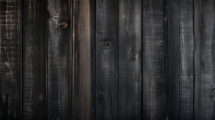 Texture of vintage wooden planks with cracked paint in black color. Vertical retro background with wooden planks of different colors. Generative AI