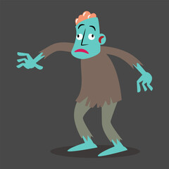 Zombie . Halloween cartoon characters . Vector .