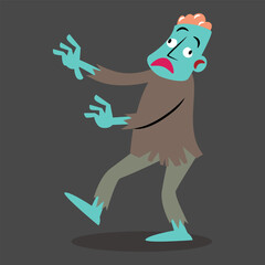 Zombie . Halloween cartoon characters . Vector .