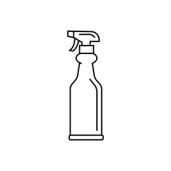 Premium Icon on Anti-Bacterial Alcohol Agent, Sanitizer. Such Line Sign as Bottle Spray. Custom Vector Icon Household Chemicals in Outline Style. Cleaning and Disinfection.