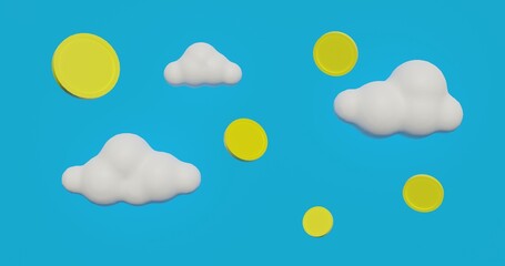 sky with cloud and coin
