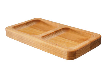 Wooden spacing for bulk products, berries or nuts isolated on white background. Wooden bowl. Isolated object for compositing and design.