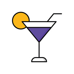 Cocktail icon, vector stock illustration.