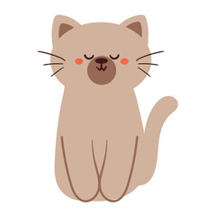 hand drawing cartoon cat. cute animal doodle
