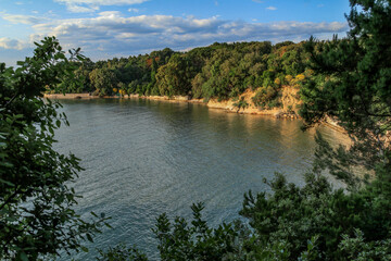 View of the bay overgrown with wild vegetation in Croatia