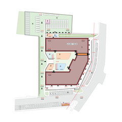Vector blueprint of an architectural masterplan	
