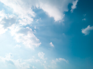 background of soft white clouds with blue sky in spring. heaven life. such as calm and relaxation. focus on clouds