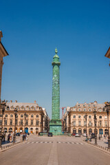La Colonne Vendome, symbol of the French Republic, in Place de la Republique, Paris.
