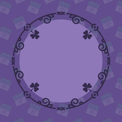 Digital png illustration of march 17th, shapes and clovers with copy space on transparent background