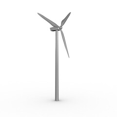 Digital png photo of gray wind turbine on transparent background