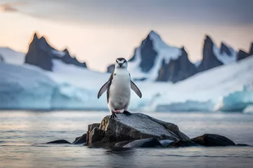 Zelfklevend Fotobehang penguin in polar regions © SAJAWAL JUTT