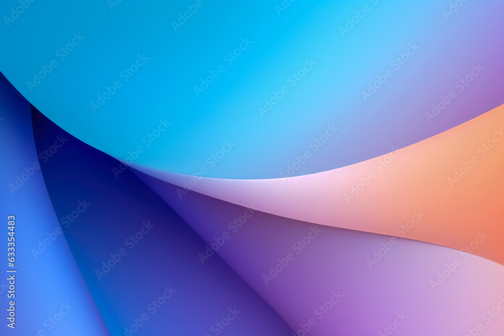 Aufkleber The background with an abstract style displays curved lines in a gradient of blue, purple and orange, providing a modern and dynamic touch.