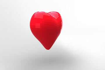 Digital png illustration of red 3d heart on transparent background