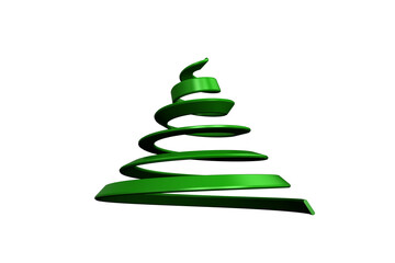 Digital png illustration of green spiral ribbon on transparent background