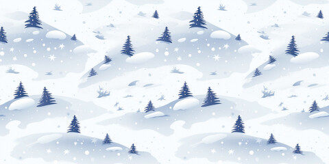 Fototapeta na wymiar Paths of snowy footprints seamless christmas pattern background. Winter holiday season patterned wallpaper in the festive period.