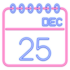 christmas calendar neon line icon
