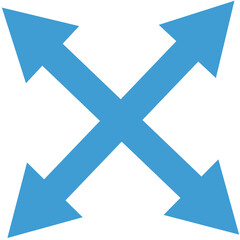 Digital png illustration of crossed blue arrows on transparent background