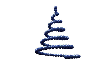 Digital png illustration of blue balls forming christmas tree on transparent background