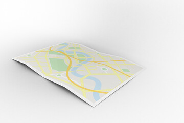 Digital png illustration of colourful map on transparent background