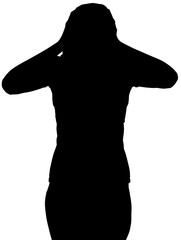 Digital png illustration of silhouette of woman on transparent background
