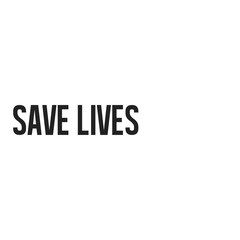 Digital png illustration of save lives text on transparent background