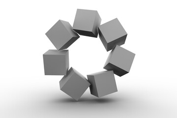 Digital png illustration of grey cubes on transparent background