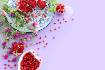 Rosh hashanah (jewish New Year holiday) concept. Traditional symbol