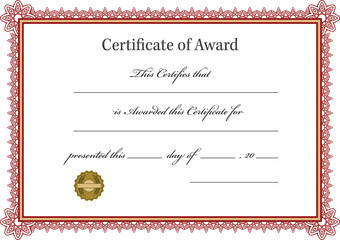 Digital png illustration of certificate of award text on transparent background