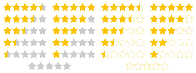 Set Of Feedback Star Ratings