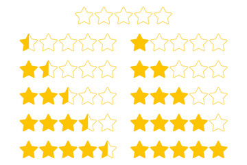 Set Of Feedback Star Ratings