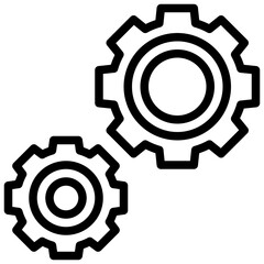 gear line icon,linear,outline,graphic,illustration