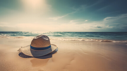 Fototapeta na wymiar travel holiday beach ocean sun generative AI