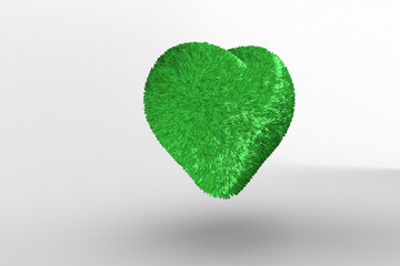 Digital png illustration of heart of grass on transparent background
