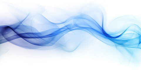 Fototapeta premium Abstract colorful blue smoke waves and rays of light white background