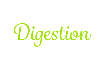 Digital png illustration of digestion text on transparent background