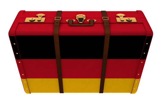 Naklejka Digital png illustration of suitcase with flag of germany on transparent background