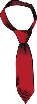 Digital png illustration of red tie with copy space on transparent background