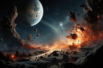 Chaos when meteors and planets collide in space.