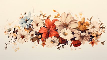 flowers composition with different colors