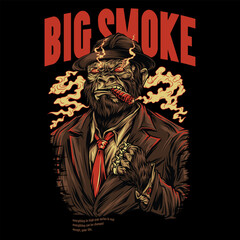 Big Smoke Gorilla Character Illustration
