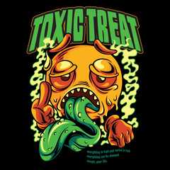 Toxic Treat Emoji Character Illustration