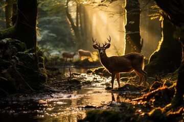 Obraz na płótnie Canvas deer in the forest