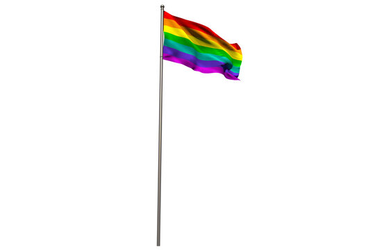 Naklejka Digital png illustration of flag with rainbow on transparent background