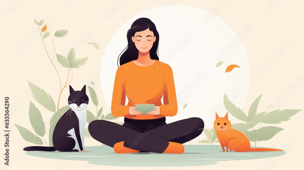Poster visual depiction of the abstract concept of mindfulness and slow living, emphasizing the importance 